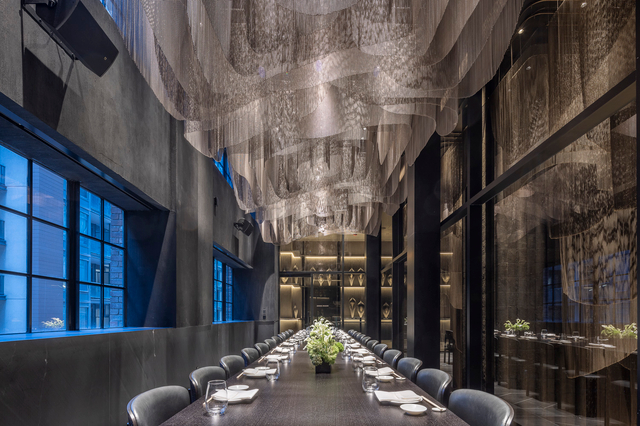 Cascades of Light: Mesh Chandelier for Nobu Toronto